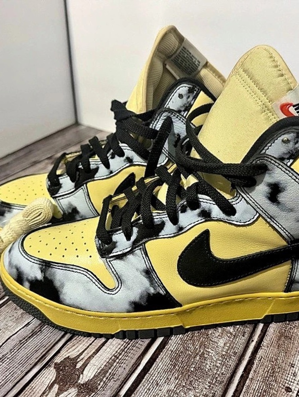Nike Dunk High 1985 "Yellow Acid Wash" Yellow & Black US 13